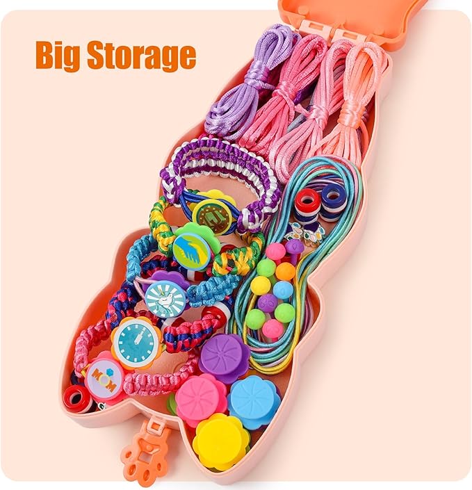 FUNiOi Bracelet Making Kit for Girls 8-10 12 Year Old - DIY Friendship Bracelets Crafts Toys for Kids Ages 6, 7+, Cool Birthday Gift Idea - Cute Squirrel Appearance Bracelet String Maker