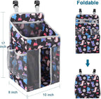 Accmor Hanging Baby Diaper Caddy Organizer, Diaper Stacker, Baby Crib Hanging Classified Storage Bag Organizer for Changing Table, Crib, Playard or Wall & Nursery Organization, Black