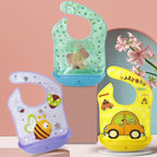 Amplim Baby Feeding Bib (3-Pack) Toddler/Baby Bibs for Eating. Waterproof, Adjustable, Lightweight. Eco-friendly PEVA material. BPA, Lead, Phthalate, Cadmium free