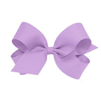 Wee Ones Girls' Plain Wrap Classic Grosgrain Hair Bows on a WeeStay No-Slip Hair Clip, Handmade, Large, Light Orchid
