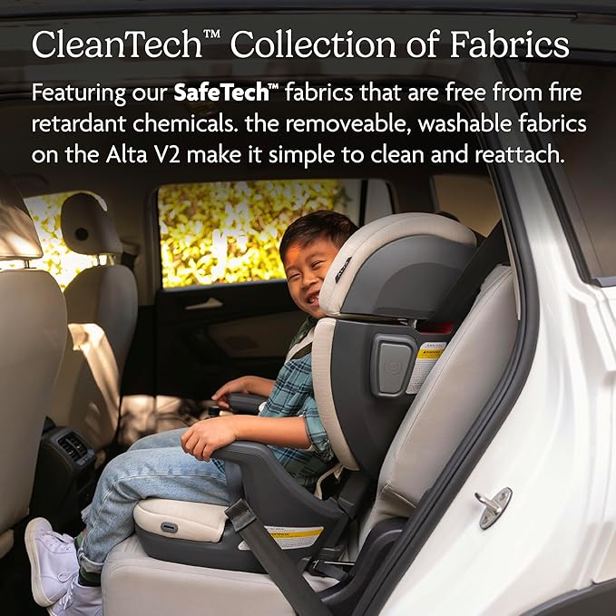 UPPAbaby Alta V2 High Back Booster Seat/Seven-Position, Active Support Headrest for Growing Children/SecureFit Integrated Belt Guide + Positioner/Cup Holder Included/Jake (Black Mélange)