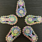 Sprocket Fidgets Chain Stainless Steel Fidget Cube Gears Linkage Bike Chain Novelty Fidget Block Kinetic Desk Toy Metal EDC Focus Meditation Break Bad Habits ADHD (Rainbow)