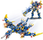 STEM 2 in 1 Pterosaur Dinosaur Building Kits, Transforming Mech Robot Building Sets for Kids Boys 6-10, Compatible with Lego Dinosaur Park World, Educational Gift Toy for Adults (511 PCS)