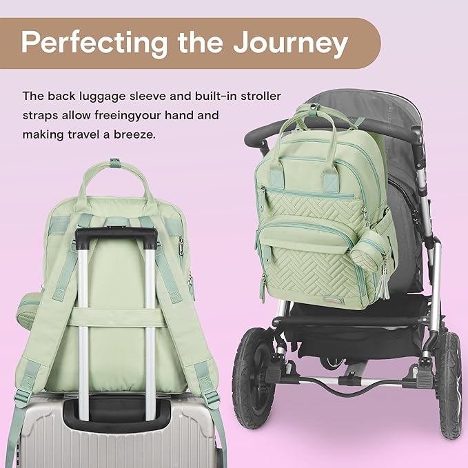 iniuniu Diaper Bag Backpack, 4 in 1 kit Large Unisex Baby Bags for Boys Girls, Waterproof Travel Back Pack with Diaper Pouch