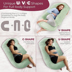PILLANI Pregnancy Pillows for Sleeping - V C U Shaped 57inch Full Body Pillow with Removable Washable Cover, Cooling Maternity Pillow for Pregnant Women, Support for Back Belly Legs Hip