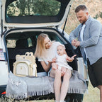 Collapsible Baby Bathtub for Newborn, Foldable Baby Bath Tub with Thermometer & Soft Floating Cushion & Drain Hole, Portable Travel Infant Bath Tubs for Newborns to Toddlers 0-36 Months Boys, Beige