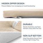 Baby Play Mat for Floor,1.3'' Thick Memory Foam Play Mat,50''x50'' Tummy Time Mat with PU Leather,Cushioned & Waterproof Playpen Mats,Non Slip Crawling Padded for Toddlers,Infants,Kids