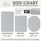 Crib Sheets Neutral - Fitted Baby Crib Sheets Bed for Girl Boy - 2 Pack Standard & Toddler Mattress (Galaxy, Moon, and Stars) - Buttery Soft Organic Cotton Blend