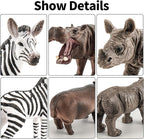 12PCS Realistic Safari Animals Figures Learning Toys Set, Large African Animal Toys, Wild Zoo Animal Toys, Educational Playset Toys for Boys Girls, Birthday Gift for Toddlers Kids