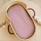 Baby Bassinet Sheets Girl (Juliette) 2-Pack - Fitted Bedside Bassinet Sheets - Buttery Soft Cotton Blend for Standard Bassinet Mattress Pad - Compatible with Halo Bassinest