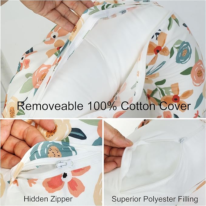 Nursing Pillow,Breastfeeding Pillows for Mom, Easy Clean Removable Cover, Breast Feeding Pillow with Breathable Filling, Tummy Time, Sitting Support (Marine Animals)
