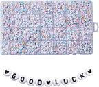 1400pcs Letter Beads, 4x7 mm Acrylic Alphabet Beads, Beads for Jewelry and Bracelet Making, in 28 Grid Box (White and Colorful)