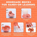 Knight Bricklayer Brick and Mortar Construction Set, Clay Mini Bricks & Cinder Blocks, DIY Mini House Kit, STEM Building Toy, Kids Brick Mortar Set, Reusable Blocks, Ages 8+, Birthday Gift