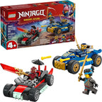 LEGO NINJAGO Rogue vs. Drix Race Car Duel Building Toy for Preschool Kids - Ninja Toy with Starter Brick for Boys & Girls, 4+ - Gift Idea for Birthdays & Dragons Rising Fans - 71840