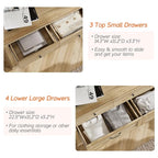 WAMPAT Wide Kids Dresser with 7 Drawers for Bedroom, Farmhouse Baby Dresser for Nursery & Kids Room, Wooden Chests & Dressers Closet Organizer for Children's Bedroom, 54 Inch, Oak