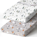 BROLEX Changing Pad Covers for Baby: Boy Girls Ultra Stretchy Soft 2 Pack, Snowy Forest