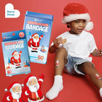 BioSwiss Bandages, Santa Claus Shaped Self Adhesive Bandage, Latex Free Sterile Wound Care, Fun First Aid Kit Supplies for Kids, 24 Count