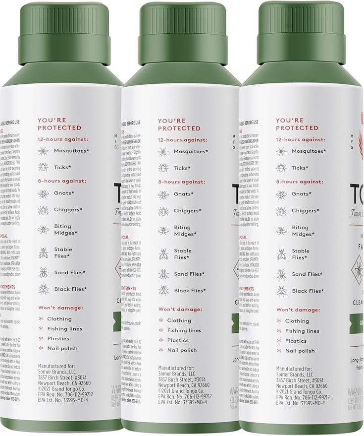 Green Tea + Mint Insect Repellent, 12-Hour Mosquito & Tick Protection, Picaridin-Based, Water-Based, Lightweight, Quick-Drying, Vanishing Scent, DEET Alternative, Face & Body Use, 3 Pack