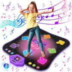 Flooyes Dance Mat Toys for 3-12 Year Old Kids, Electronic Dance Pad with Light-up 8-Button Wireless Bluetooth, Music Dance with 5 Game Modes, Birthday Toys Gifts for 3 4 5 6 7 8 9 10+ Year Old Girls