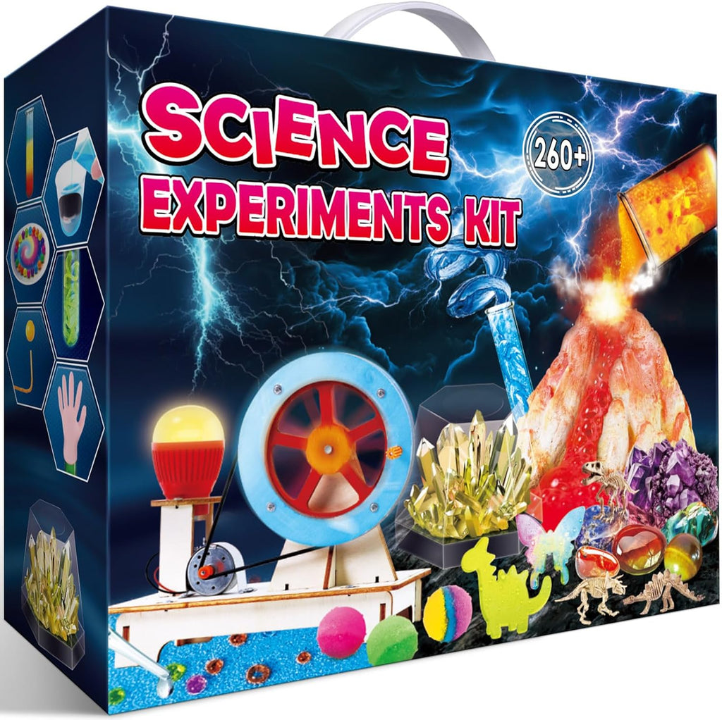 UNGLINGA 260+ Experiments Science Kits for Kids, S.T.E.M Science Projects, Chemistry Set, Christmas Birthday Toys Gifts Idea for Boys Girls, Dig Volcano Gemstones, Educational Scientist Set