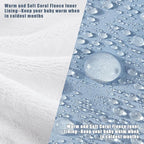 Yoofoss Stroller Cover for Winter, Toddler Stroller Footmuff Universal for Most Stroller, Water Resistant Warm Coral Baby Stroller Bunting Sleeping Bag Blue