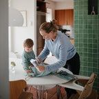 mushie Water Resistant Wet Bags | Large & Small Reusable Storage Bag for Baby Items and Travel | Zippered Pockets with Handle | Machine Washable, Set of 2 (Pastel Blooms)