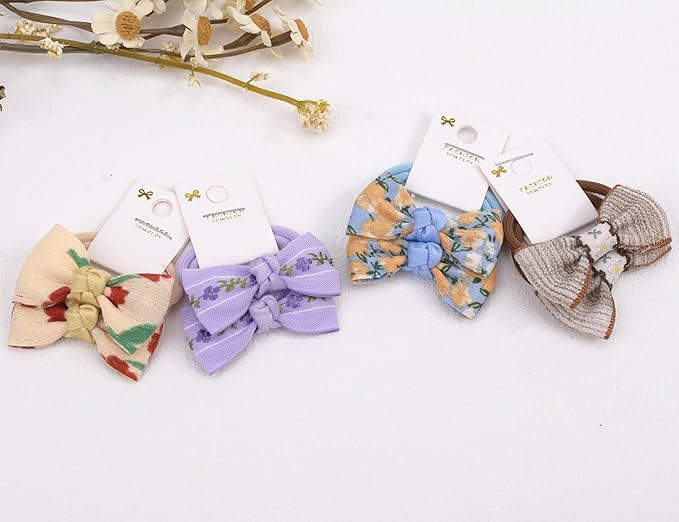 Baby Hair Ties with Bows for Toddler - 1.2 Inch Elastic Ponytail Holders Small Hair Ties For Baby Girls Infants Hair Accessories 30 Pieces