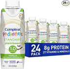 Compleat Pediatric Standard 1.0mL, Plant Based Nutritionally Complete Shake, Tube Feeding Formula, Vanilla Flavor, 24 Pack