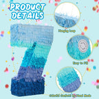 Sratte Number 1 2 3 4 5 6 7 8 9 Piñata with Stick Blindfold Confetti, Gradient Blue Piñata for Kids Boys Girls Birthday Party Anniversary Decorations Supplies(Number 7)