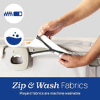 Chicco Alfa Lite Lightweight Travel Playard, Portable Playpen for Babies and Toddlers, Snap-Open/Compact Fold Design, 13 lbs., Baby Travel Essential | Midnight/Navy