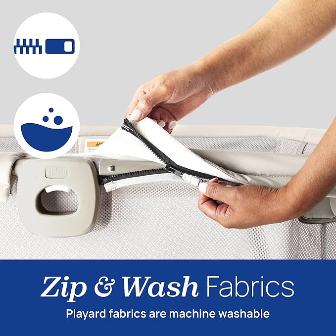 Chicco Alfa Lite Lightweight Travel Playard, Portable Playpen for Babies and Toddlers, Snap-Open/Compact Fold Design, 13 lbs., Baby Travel Essential | Dove/Beige