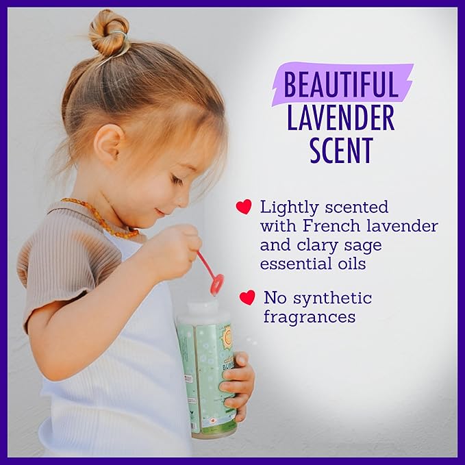 California Baby Calming Lavender Bubble Bath | 100% Plant-Based Kids Bubble Bath | Gentle Baby Bubble Bath | Free Bubble Wand | 384 mL / 13oz