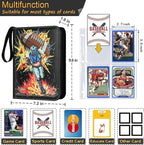 Football Card Binder, 4 Pocket Trading Card Binder with 50 Removable Sleeves Fits 400 Cards, Sports Card Collection Binder Album for Cards Book Organizer Boys Girls Toys Gift (Blast 4 Pocket)