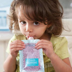 Infantino Reusable Squeeze Pouches for Homemade Baby Food, 3.5 oz, Pack of 25 - BPA, PVC, and Phthalate-Free, Freezer-Safe, with Clear Window and Labeling Space