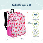 Wildkin 15-inch Kids Backpack – Durable, Padded, Adjustable for School & Travel - Strawberry Patch