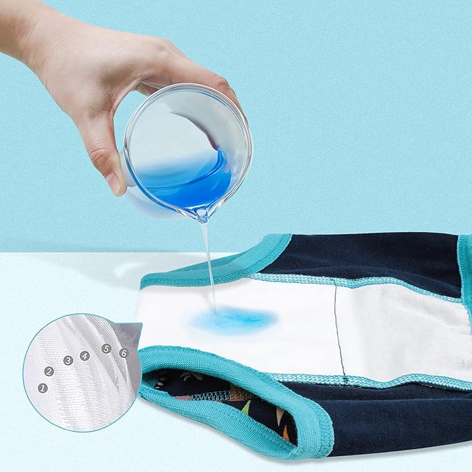 MooMoo Baby 8 Packs Potty Training Pants Cotton Absorbent Training Underwear for Toddler Boy and Girls 2T-9T