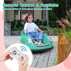 12V Bumper Car for Toddlers, Electric Toy Ride on Battery Car with Kids W/Parent Remote Control, 2-Speed, 360 Degree Spin, Music & LED Lights for Kids, Green