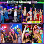 112PCS Glow in the Dark Party Supplies for Kids Adults, Light Up Party Favors with Light Up Glasses, 50 Glow Sticks Bulk Pack for DIY Bracelets Necklaces, Neon Party Supplie Decorations for Hallowee
