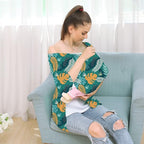 Carseat Cover Boy and Girls - Multi-use Nursing Car Seat Canopy Cover for Breastfeeding, Infant Stroller Cover, High Chair Cover (Green Leaves)