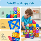 PicassoTiles Magnetic Building Block Quarter Round and Window Set Magnet Construction Toy Educational Kit Engineering STEM Learning Playset Child Brain Development Stacking Blocks Playboards