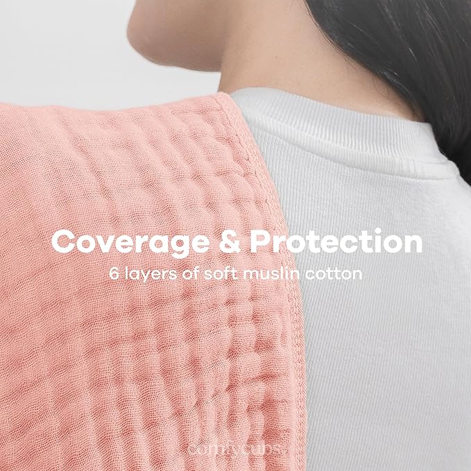 Comfy Cubs Muslin Burp Cloths 20" x 10", Pack of 10 - Large, 6-Layer, Ultra Absorbent 100% Cotton for Baby Drool and Messes - Soft, Safe & Gentle Baby Burp Cloths for Boys & Girls - Lace