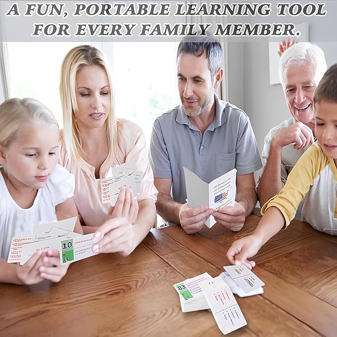 U.S Civics Test Flash Cards Combo Set,2025 US Citizenship Test Flash Cards & Study Guide Combo, Bilingual English/Spanish Naturalization Prep Kit with 100+ Civics Questions