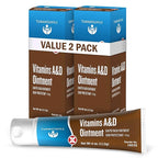 Vitamin A&D Ointment for Baby Diaper Rashes - 4 oz Tube, 2 Pack - A and D Ointment for Adults, Seniors, and Babies