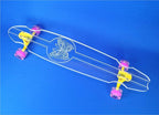 Clear Longboard Skateboard - Transparent Acrylic Long Boards with Light-Up LED Wheels for Smooth Rides - Ride The Streets in Style with Longboard Built for Beginners & Pros Alike