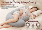Momcozy Pregnancy Pillows, Original F Shaped, with Air Layer Cover, Grey