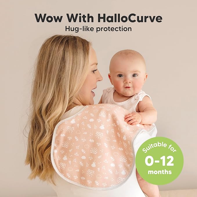 KeaBabies 4-Pack Baby Burp Cloths Baby Girl, Boy - Organic Cotton Burp Cloth, Extra Large, Absorbent, Soft Burping Cloths & Bibs Set for Babies, Newborn Burp Clothes, Thick Burp Rags (Fleur)