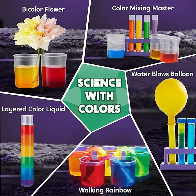 Klever Kits Wonder Science Kits- 50+ Experiments Educational Toys, STEM Activities with Growing Crystal Tree, Lab Science Toys, Gifts for Birthday Christmas for Kids Aged 6 7 8+