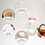 Bunny White Bunny rattles Toy for Young Children, Handmade Woolen Toy with Strict Quality Testing Process, Usable as House Decoration (White Bunny Rattles)