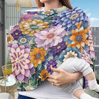 Binienty Durable Fabric Infants Carseat Canopies for Baby Girls Boys,Bohemian Flower Design, Baby Stroller Cover