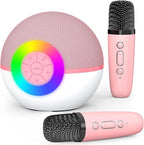 Mgaolo Mini Karaoke Machine for Kids Adults,Portable Bluetooth Speaker with 2 Wireless Microphones,Gift Toys with MP3 Player for Boys Girls 3-12 Year Old Birthday Family Home Party Present (Pink)